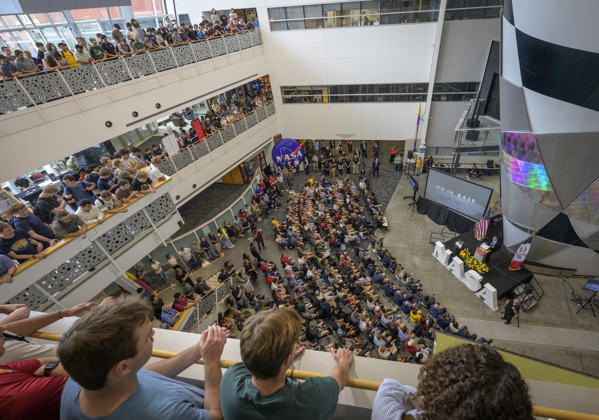 NASA Administrator Jared Isaacman gives remarks during a townhall with students, Tuesday, Sept. 8, 2026, at Iowa State University in Ames, Iowa. Photo Credit: (NASA/Bill Ingalls)