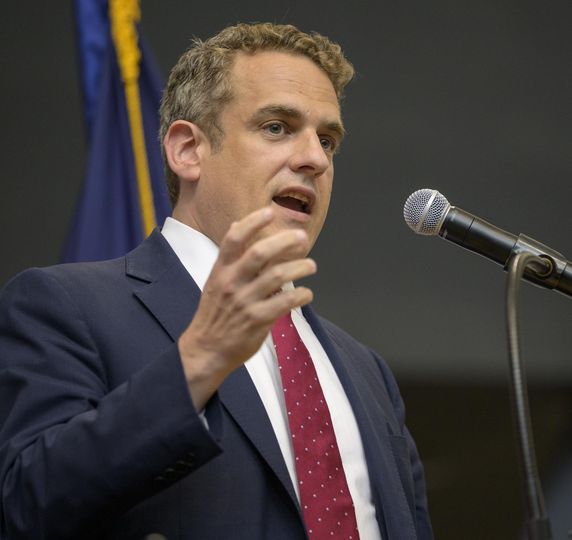 U.S. Deputy Secretary of Energy James Danly gives remarks during a townhall with students, Tuesday, Sept. 8, 2026, at Iowa State University in Ames, Iowa. Photo Credit: (NASA/Bill Ingalls)