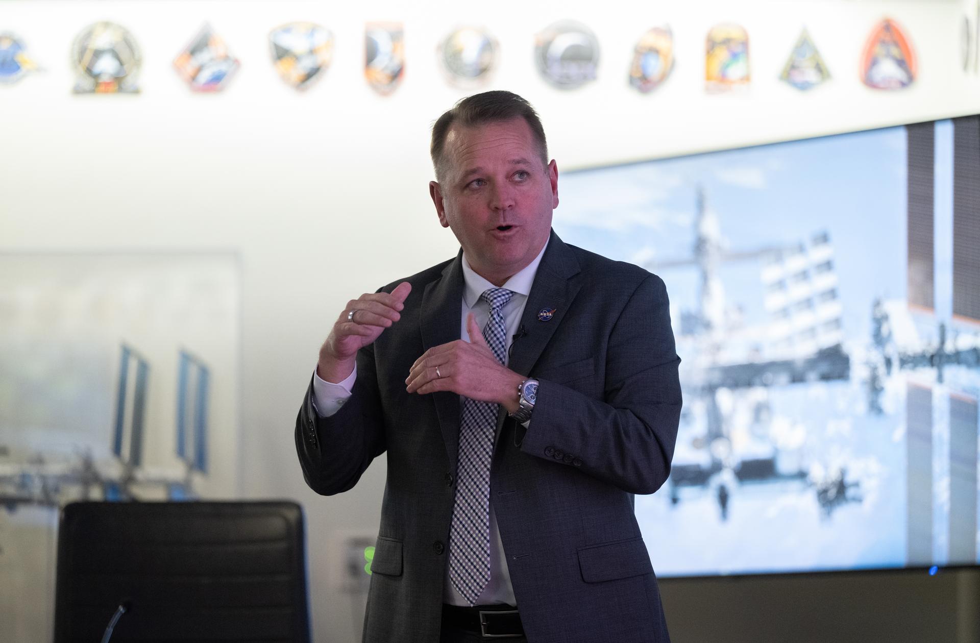 NASA Deputy Administrator Matt Anderson is seen during a meeting of the Presidential Commission on the United States Space Academy in the Space Operations Center, Wednesday, Sept. 9, 2026, at the Mary W. Jackson NASA Headquarters Building in Washington. The commission will meet and submit a report proposing recommendations for the establishment of the Space Academy. Photo Credit (NASA/Joel Kowsky)