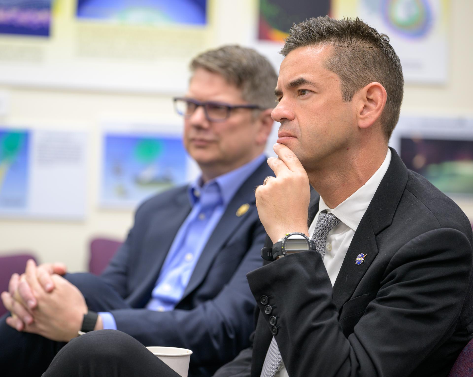 Rep. Nick Begich, R-Alaska, left, and NASA Administrator Jared Isaacman, listen as they tour Poker Flat Research Range, Monday, Oct. 5, 2026, in Fairbanks, Alaska. NASA’s visit to Alaska is part of the agency's Inspiration Tour, aimed at strengthening connections between NASA and its partners and showcasing innovation in air and space in the lead up to the MAX POWER aerospace technology expo and airshow at the agency's Kennedy Space Center in early November. Photo Credit: (NASA/Bill Ingalls)