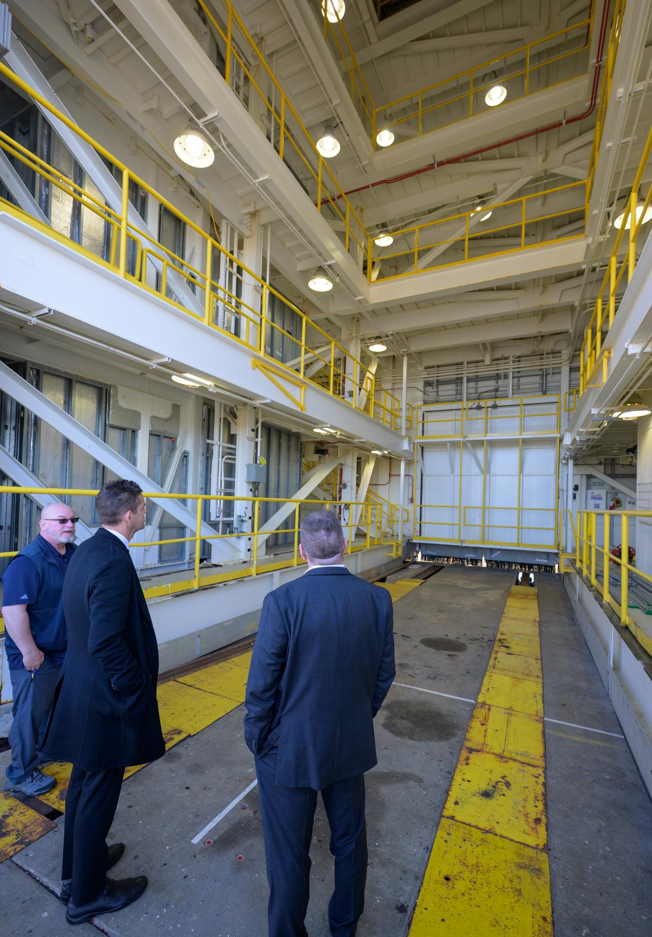 NASA Administrator Jared Isaacman, center, tours the Pacific Spaceport Complex-Alaska, with Erik Straus, Alaska Aerospace Spaceport Manger, left, and John Oberst, Alaska Aerospace Corporation President & CEO, Tuesday, Oct. 6, 2026, in Kodiak, Alaska. NASA’s visit to Alaska is part of the agency's Inspiration Tour, aimed at strengthening connections between NASA and its partners and showcasing innovation in air and space in the lead up to the MAX POWER aerospace technology expo and airshow at the agency's Kennedy Space Center in early November. Photo Credit: (NASA/Bill Ingalls)