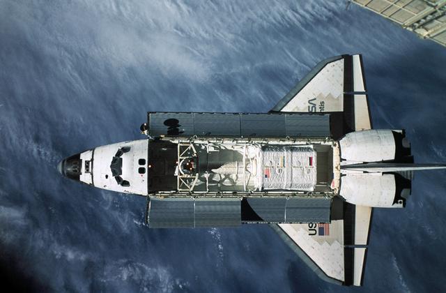 NASA image:  Views of the approach of the STS-79 orbiter Atlantis for docking with Mir