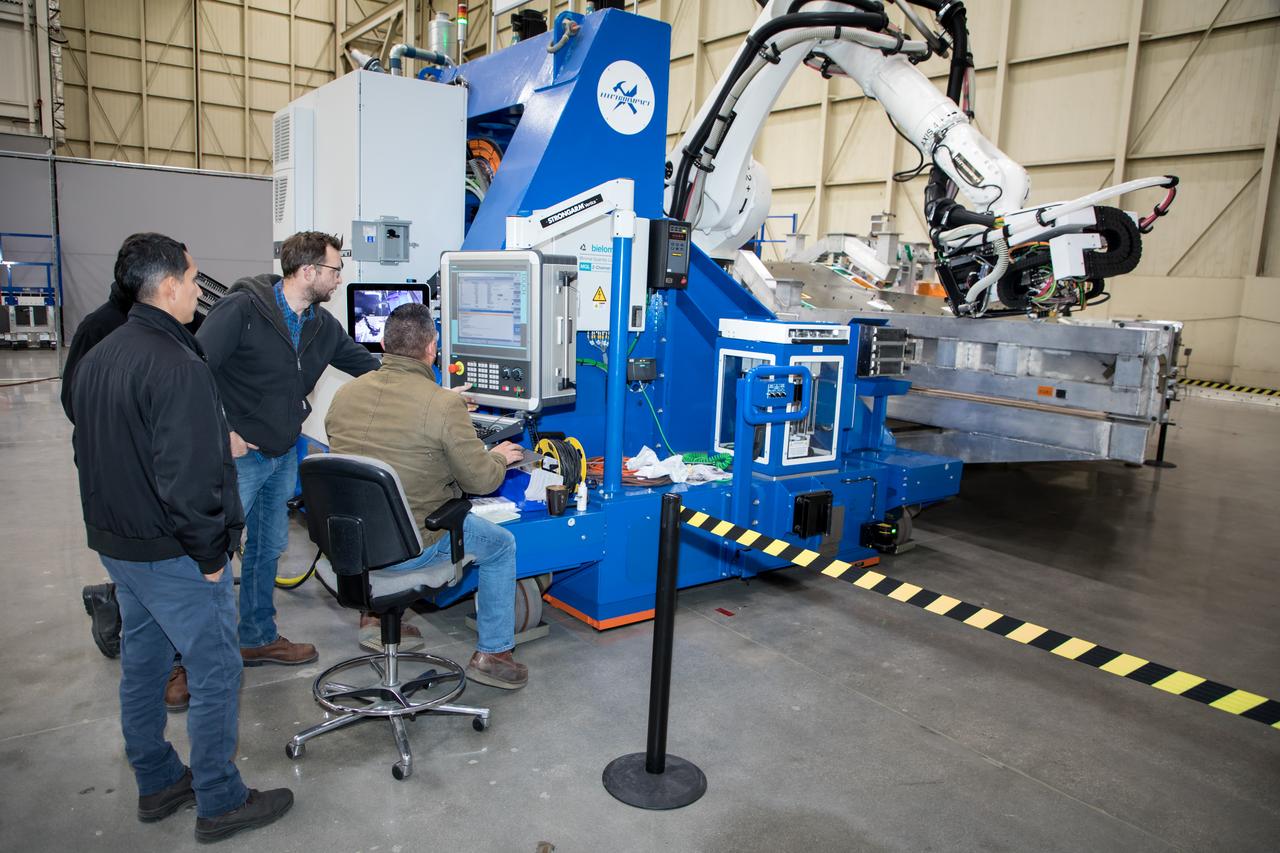 Lockheed Martin Photography By Garry Tice 1011 Lockheed Way, Palmdale, Ca. 93599 Event: SEG 410 Main Wing, COBRA Drillng Machine, Drilling Lower Wing Skins Date: 1/07/20 Additional Info:
