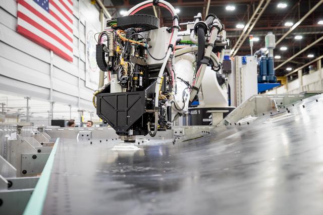 NASA image: SEG 410 Main Wing, COBRA Drillng Machine, Drilling Lower Wing Sk