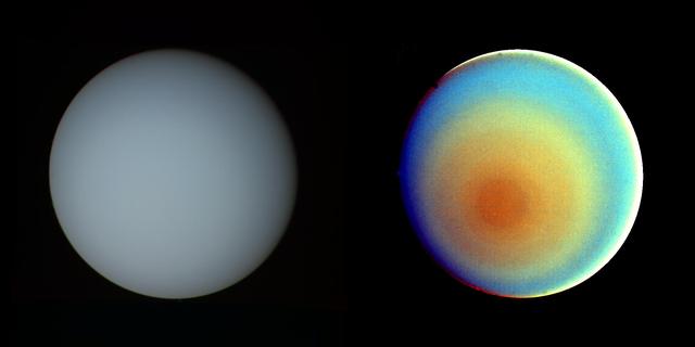 NASA image: Uranus in True and False Color