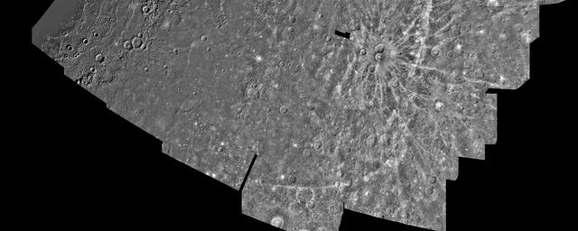NASA image: Mercury: Photomosaic of the Shakespeare Quadrangle of Mercury Southern Half H-3