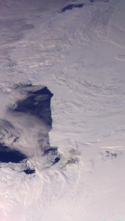 This color picture of the Ross Ice Shelf , Antarctica was taken NASA Galileo camera about 6:20 p.m. PST on December 8, 1990.  http://photojournal.jpl.nasa.gov/catalog/PIA00074