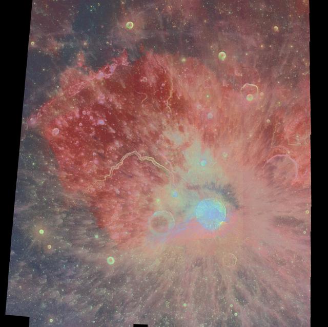 NASA image: Multispectral Mosaic of the Aristarchus Crater and Plateau