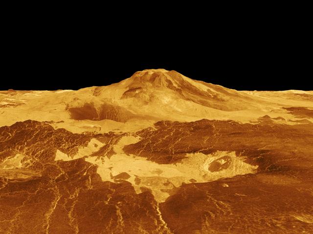 NASA image: Venus - 3-D Perspective View of Maat Mons