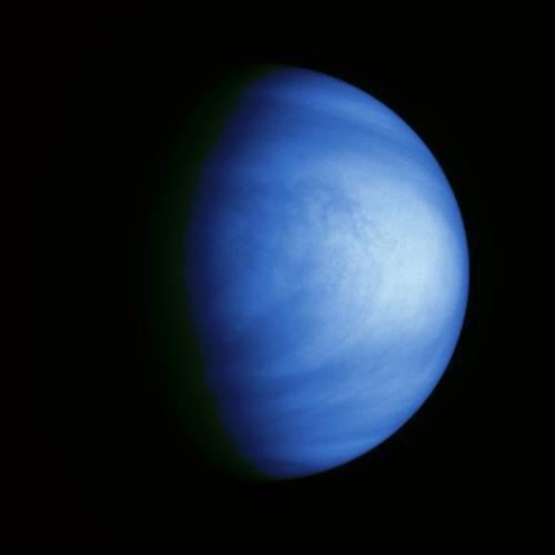 This colorized picture of Venus was taken Feb. 14, 1990, from a distance of almost 1.7 million miles, about 6 days after NASA's Galileo made it closest approach to the planet.  http://photojournal.jpl.nasa.gov/catalog/PIA00111