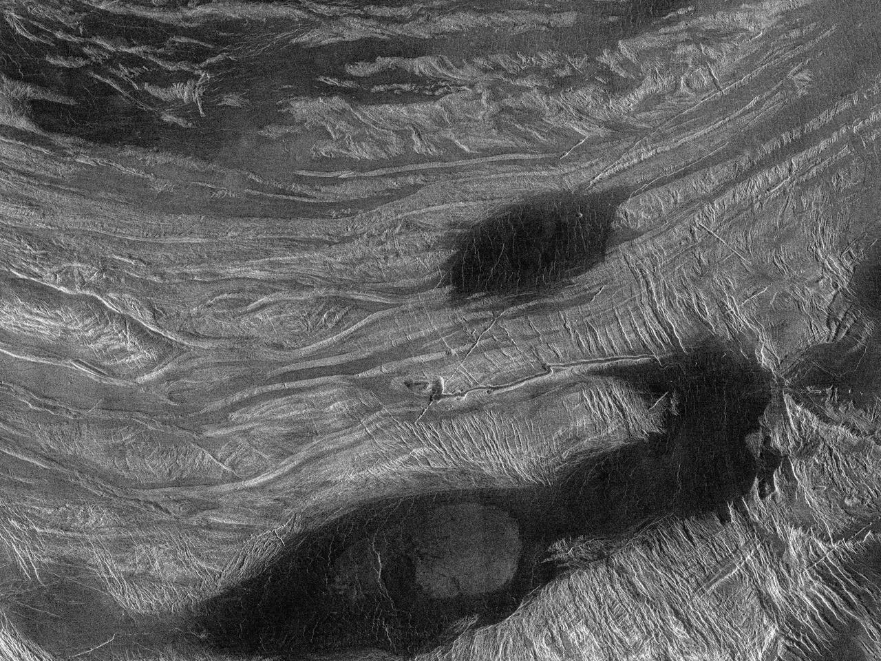This image from NASA Magellan spacecraft shows part of the northern boundary of Ovda Regio, one of the large highlands ringing the equator of Venus. http://photojournal.jpl.nasa.gov/catalog/PIA00242