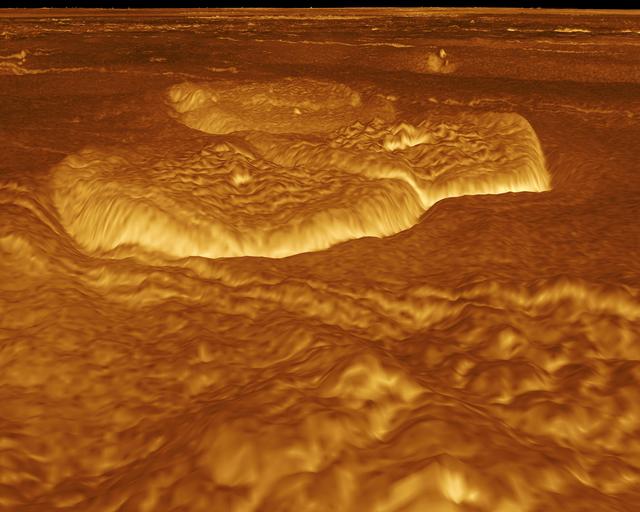 NASA image: Venus - 3-D Perspective View of Eastern Edge of Alpha Regio