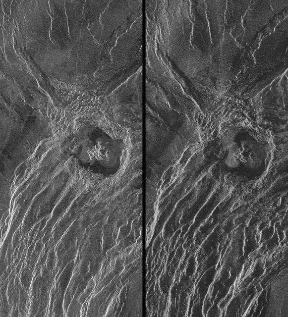 NASA image: Venus - Stereo Image Pair of Crater Goeppert-Mayer