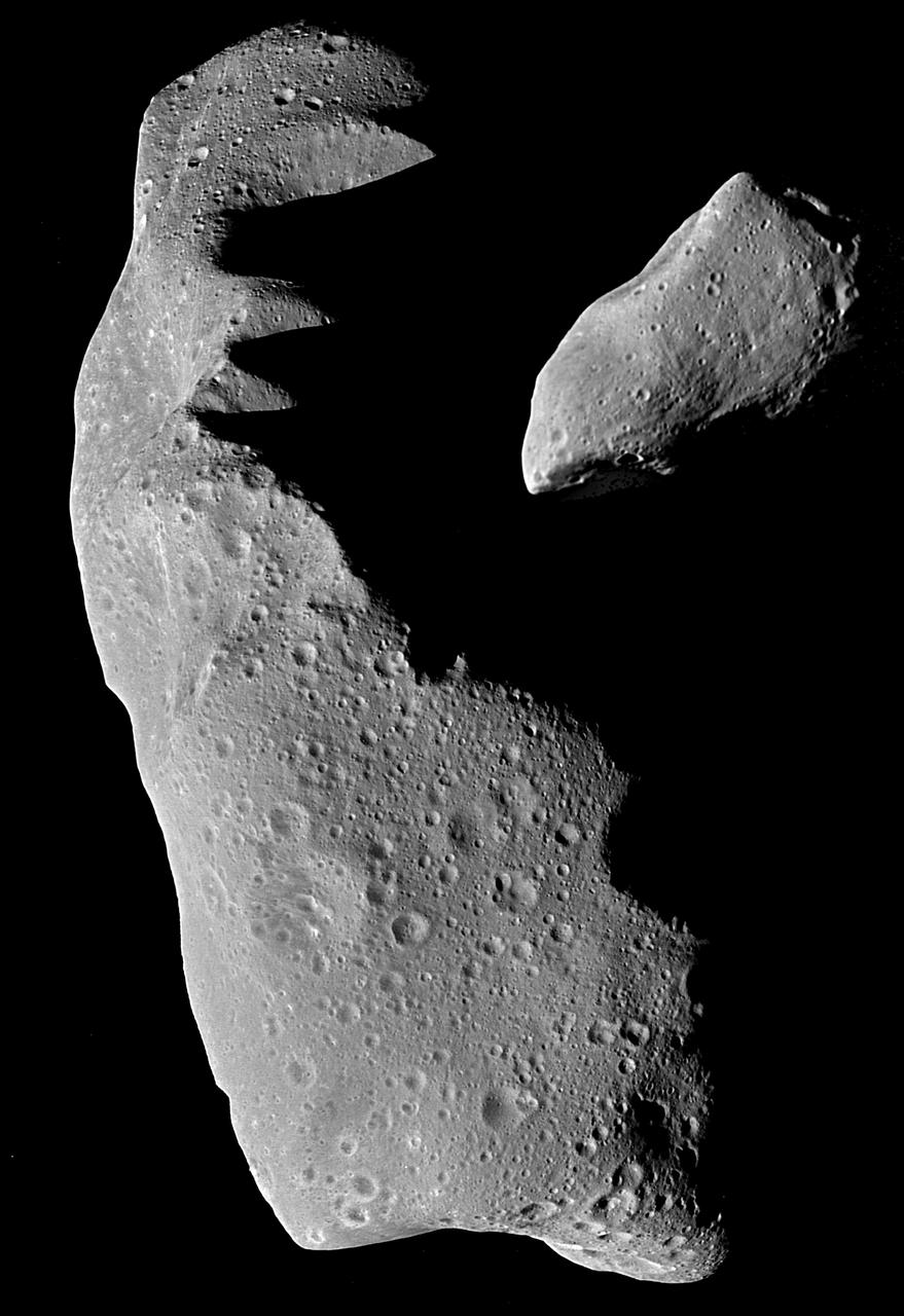 Ida and Gaspra  http://photojournal.jpl.nasa.gov/catalog/PIA00332