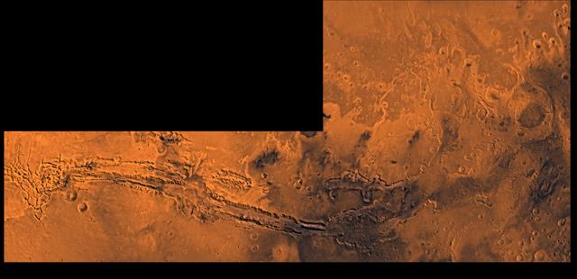 NASA image: Valles Marineris and Chryse Outflow Channels