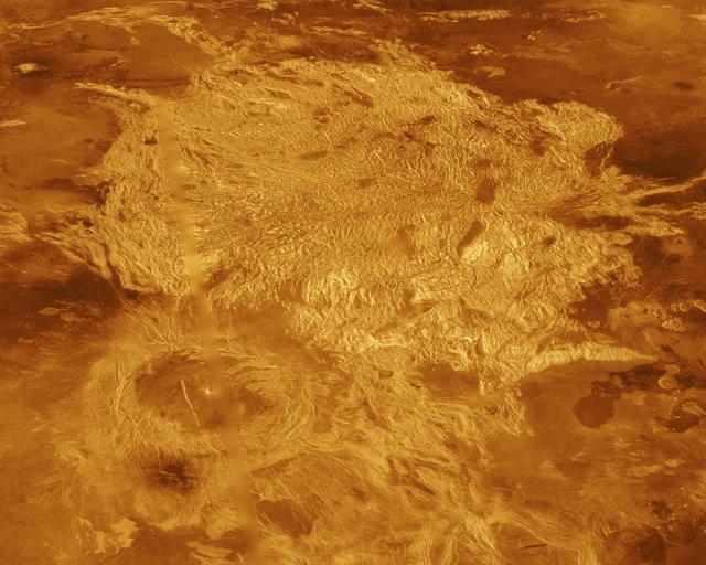 NASA image: Venus - Three-Dimensional Perspective View of Alpha Region