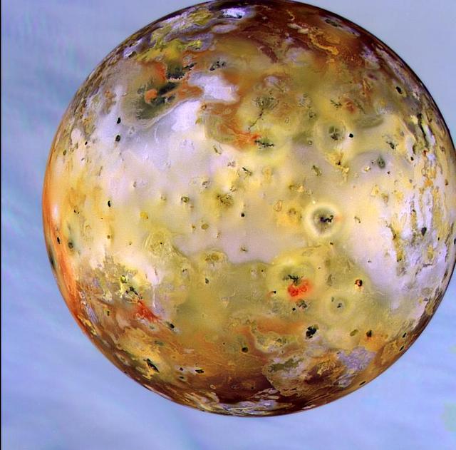 NASA image: Io in front of Jupiter