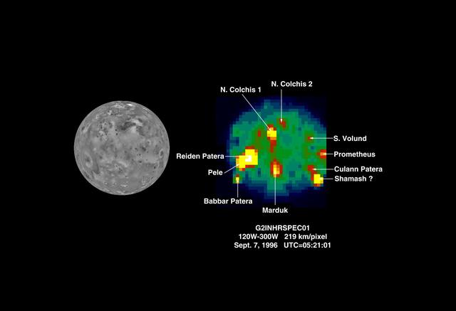 NASA image: NIMS: Hotspots on Io During G2