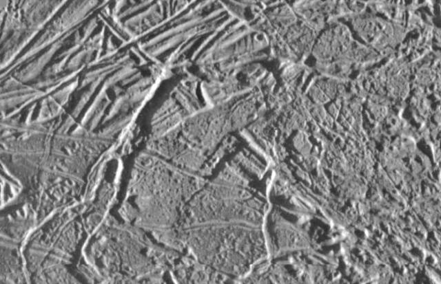 NASA image: Ridges on Europa