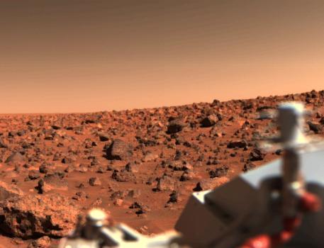 Bright Summer Afternoon on the Mars Utopian Planitia