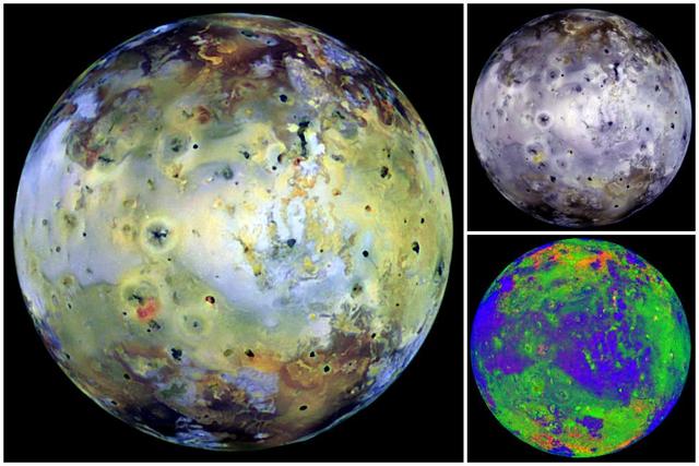 NASA image: Global View of Io in various colors