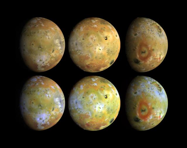 NASA image: Full Disk Views of Io Natural and Enhanced Color