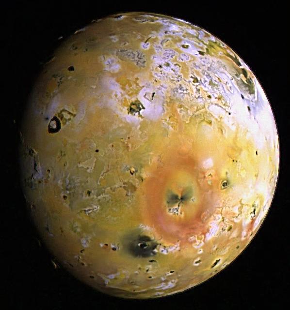 Topography and Volcanoes on Io color