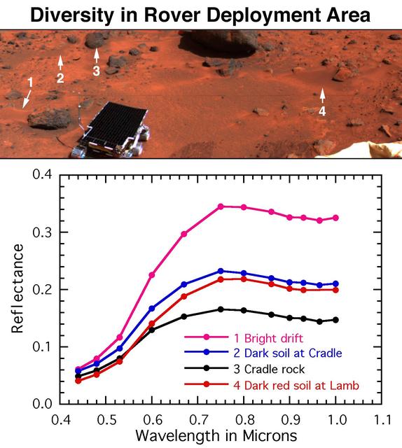 NASA image: Diversity of Soils near Rover Deploy Region