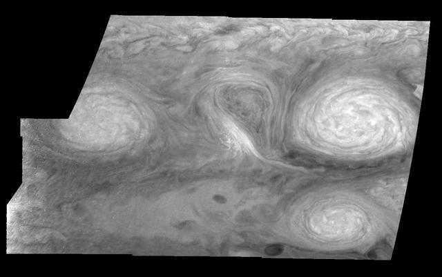 NASA image: Jupiter Long-lived White Ovals in a Methane Band Time Set 2