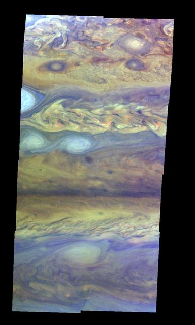 NASA image: Jupiter Northern Hemisphere in False Color Time Set 1