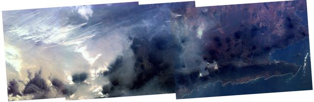 NASA image: Mosaic image of fires in Indonesia