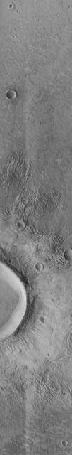 Flow-ejecta Crater in Icaria Planum - High Resolution Image