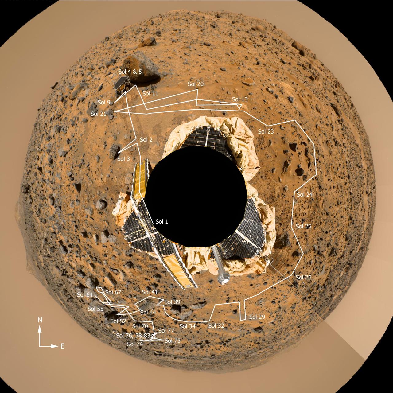 Mars PathFinder Rover Traverse Image