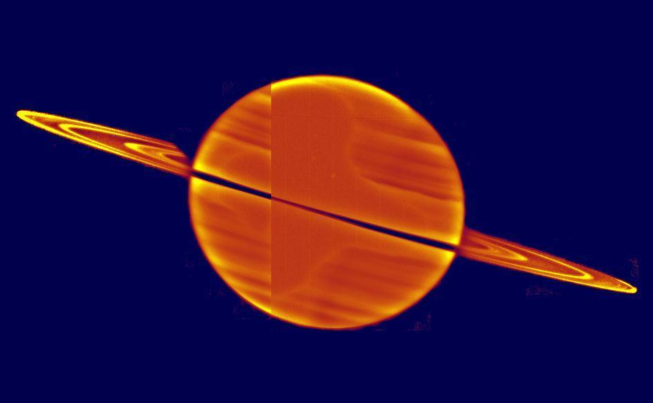 Sunset on Saturn Rings