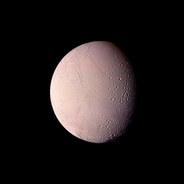Saturn - Enceladus from a Distance of 119,000 kilometers 74,000 miles