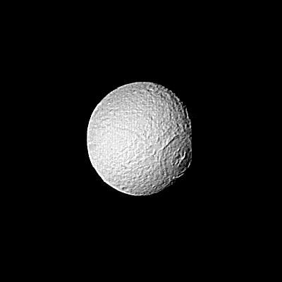 Saturn - Large Crater on Tethys