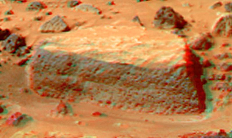 This anaglyph view of Flat Top, due south of the lander, was produced by NASA Mars Pathfinder Imager camera. 3D glasses are necessary to identify surface detail.