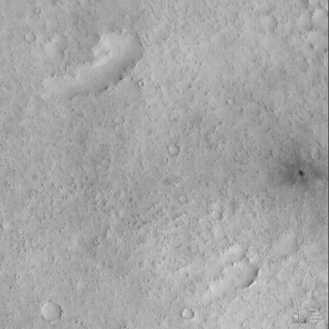NASA image: Small, Fresh Impact Crater With Dark Ejecta