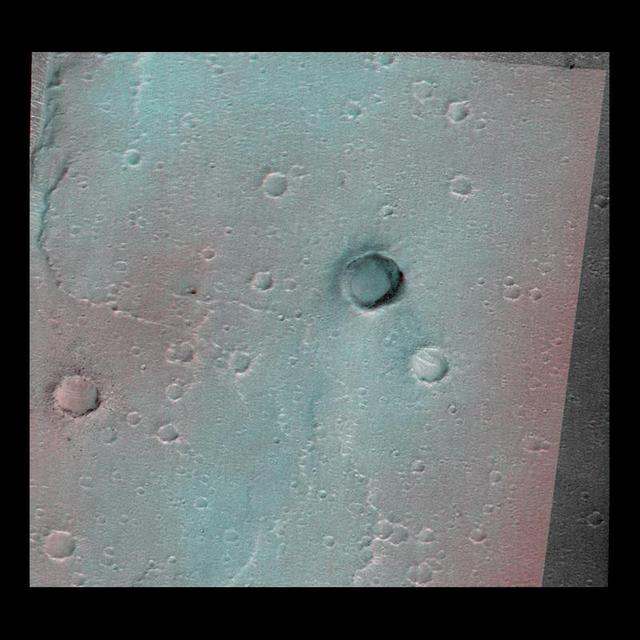 This image of the vicinity of the Viking Lander 1 was captured by NASA Mars Global Surveyor MOC camera. site. 3D glasses are necessary to identify surface detail.