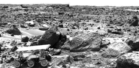 Sojourner Rover Leaving the Rock