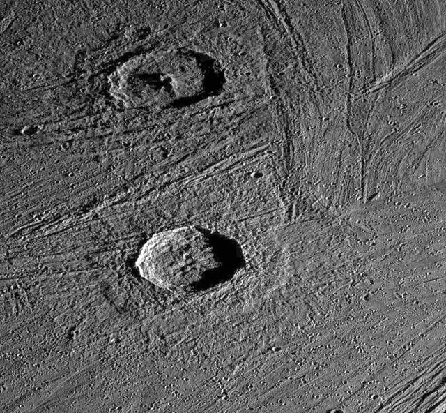 NASA image: Fresh Impact Craters on Ganymede