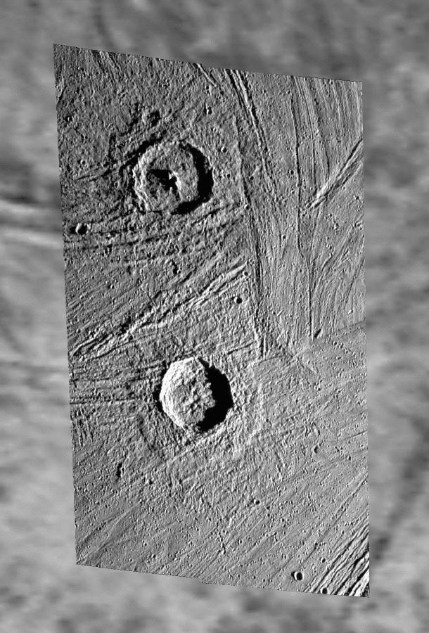 Pedestal Craters Gula and Achelous on Ganymede
