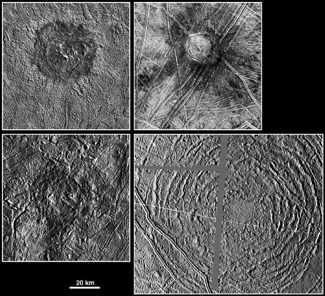 NASA image: Large Impact Structures on Europa