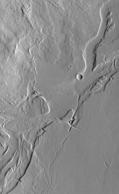 NASA image: Valleys and Lava Flows near Olympus Mons
