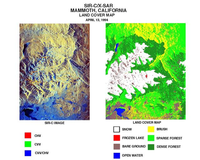 These two images were created using data from NASA Spaceborne Imaging Radar C/X-Band Synthetic Aperture Radar SIR-C/X-SAR.
