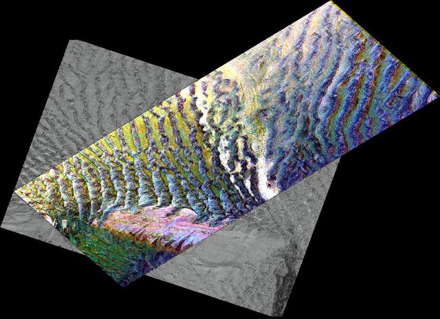 NASA image: Space Radar Image of the Silk Route in Niya, Taklamak, China