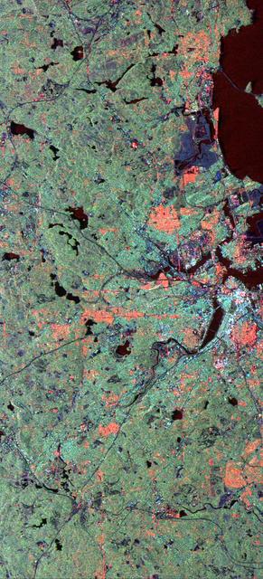 NASA image: Space Radar Image of Boston, Massachusetts