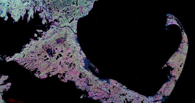NASA image: Space Radar Image of Cape Cod, Massachusetts