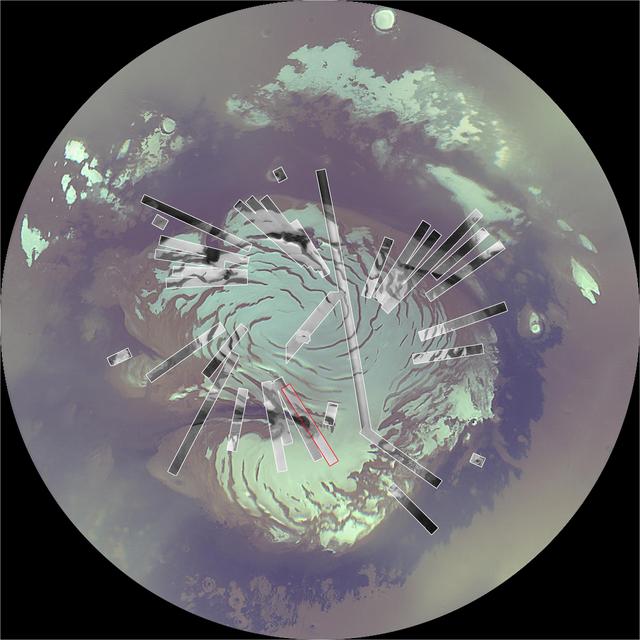 NASA image: Map of Context Camera North Polar Coverage During Checkout