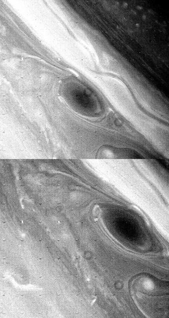 NASA image: Large Brown Spot in Saturn Atmosphere